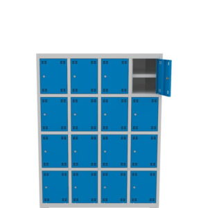 Skříňka výškově dělená s policí 16dveřová – výška 150 cm – šířka 120 cm