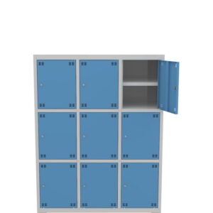 Skříňka výškově dělená s policí 9dveřová – výška 150 cm – šířka 120 cm