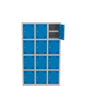 Skříňka výškově dělená s policí 12dveřová – výška 150 cm – šířka 90 cm