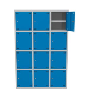 Skříňka výškově dělená s policí 12dveřová – výška 180 cm – šířka 120 cm