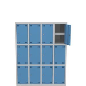 Skříňka výškově dělená s policí 12dveřová – výška 150 cm – šířka 120 cm