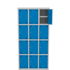 Skříňka výškově dělená s policí 12dveřová – výška 180 cm – šířka 90 cm